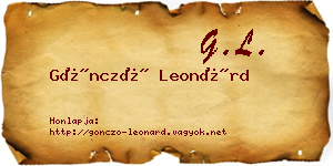 Göncző Leonárd névjegykártya