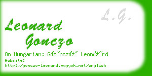 leonard gonczo business card